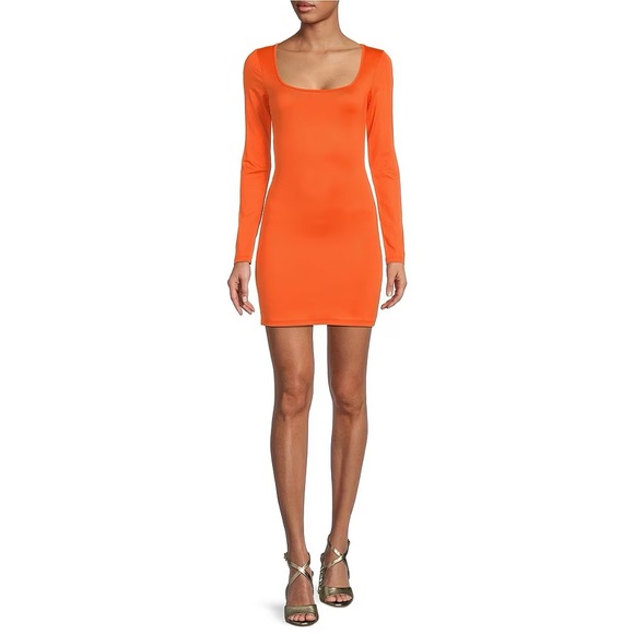 Gianni Bini Dresses & Skirts - Gianni Bini Orange Bodycon Long Sleeve Dress